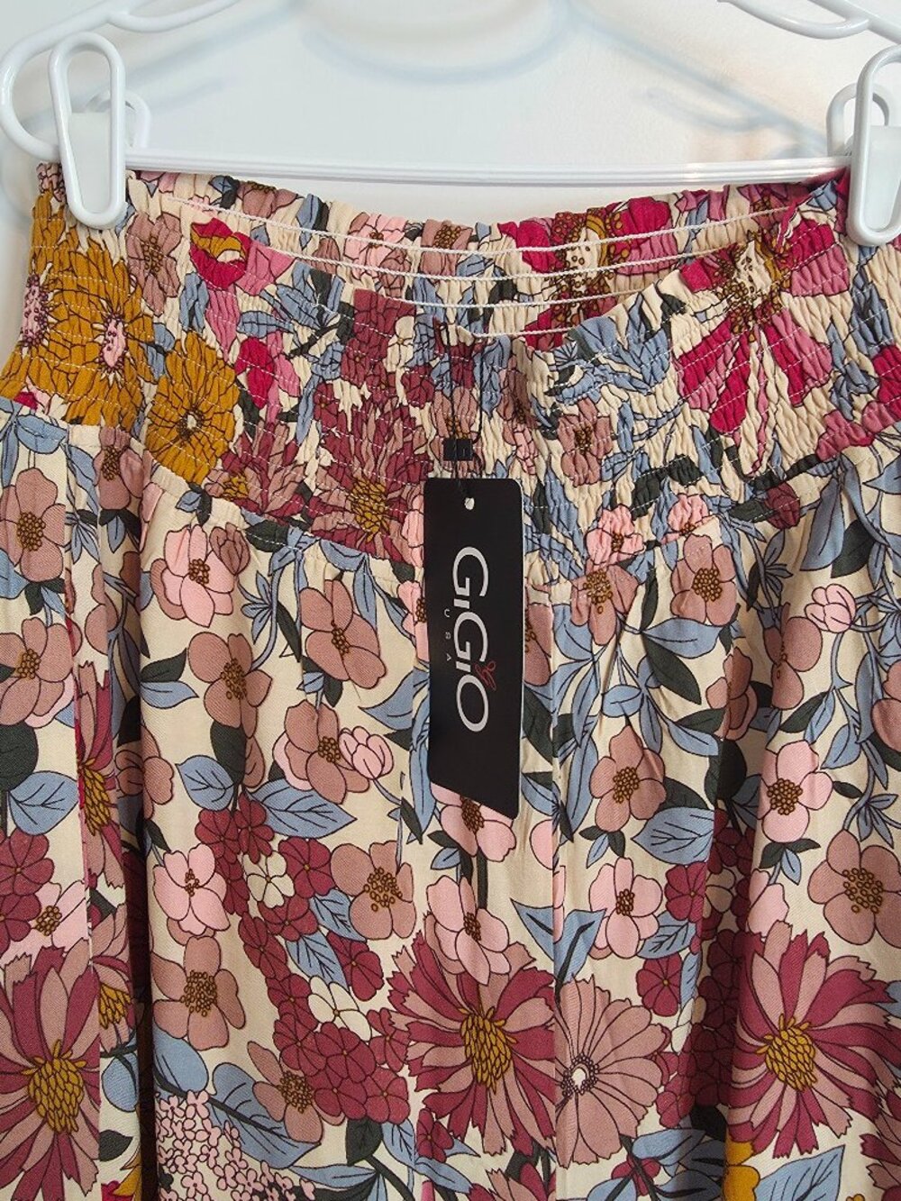 70's Pink Floral Style High Waisted Wide Leg Pants - Size Medium - Picture 6 of 7